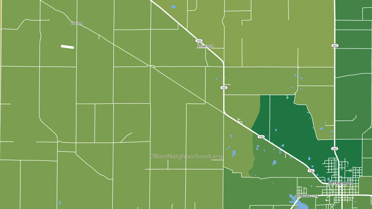 Delafield, IL block-group voter-turnout map
