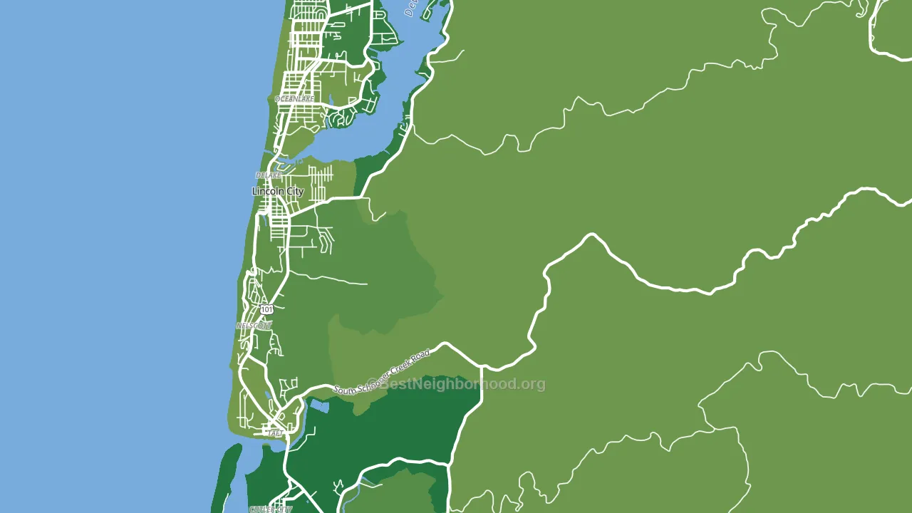 DeLake, OR block-group voter-turnout map