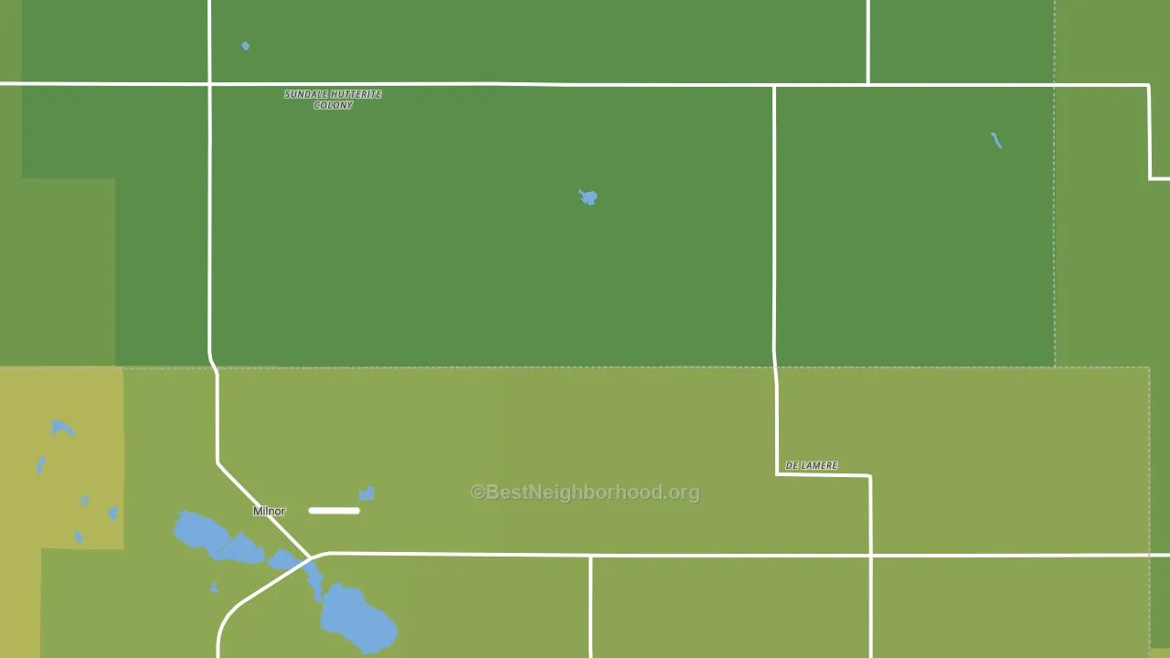 DeLamere, ND block-group voter-turnout map