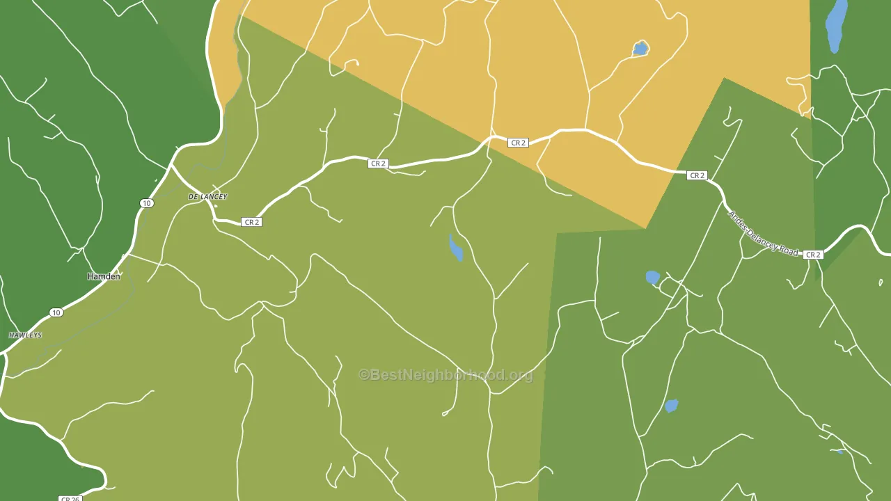 DeLancey, NY block-group voter-turnout map