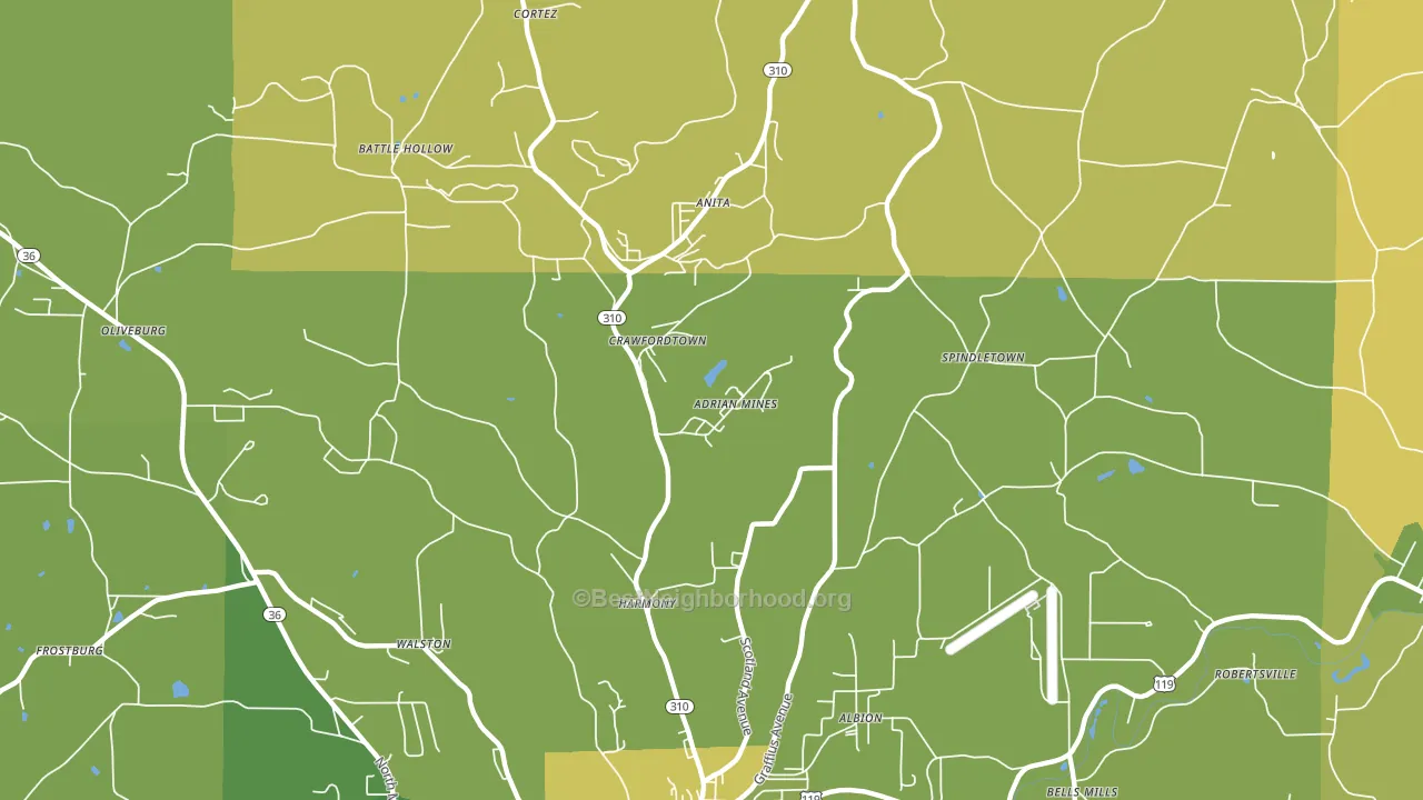DeLancey, PA block-group voter-turnout map