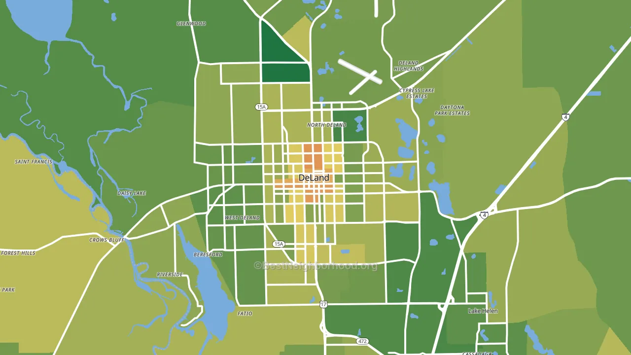 DeLand, FL block-group voter-turnout map