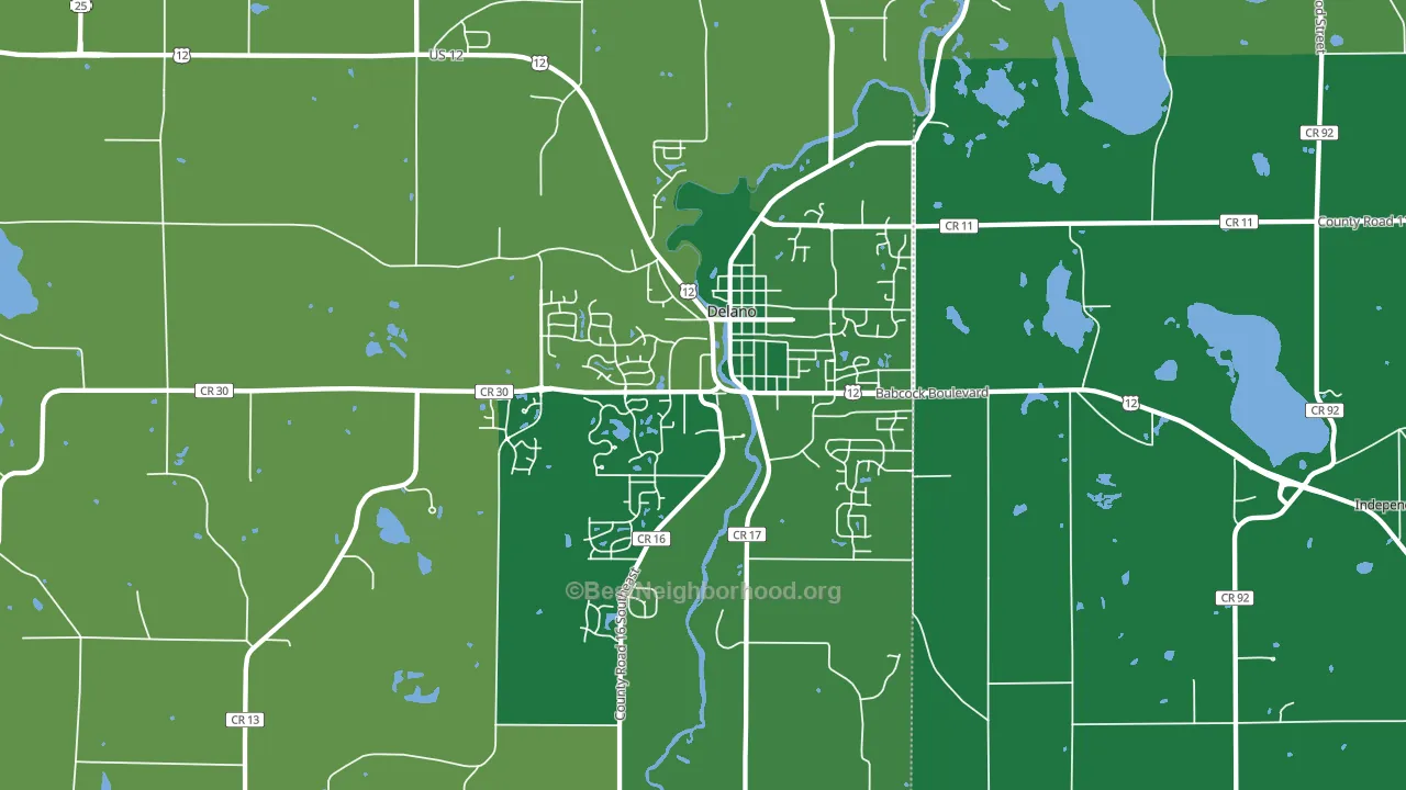 Delano, MN block-group voter-turnout map