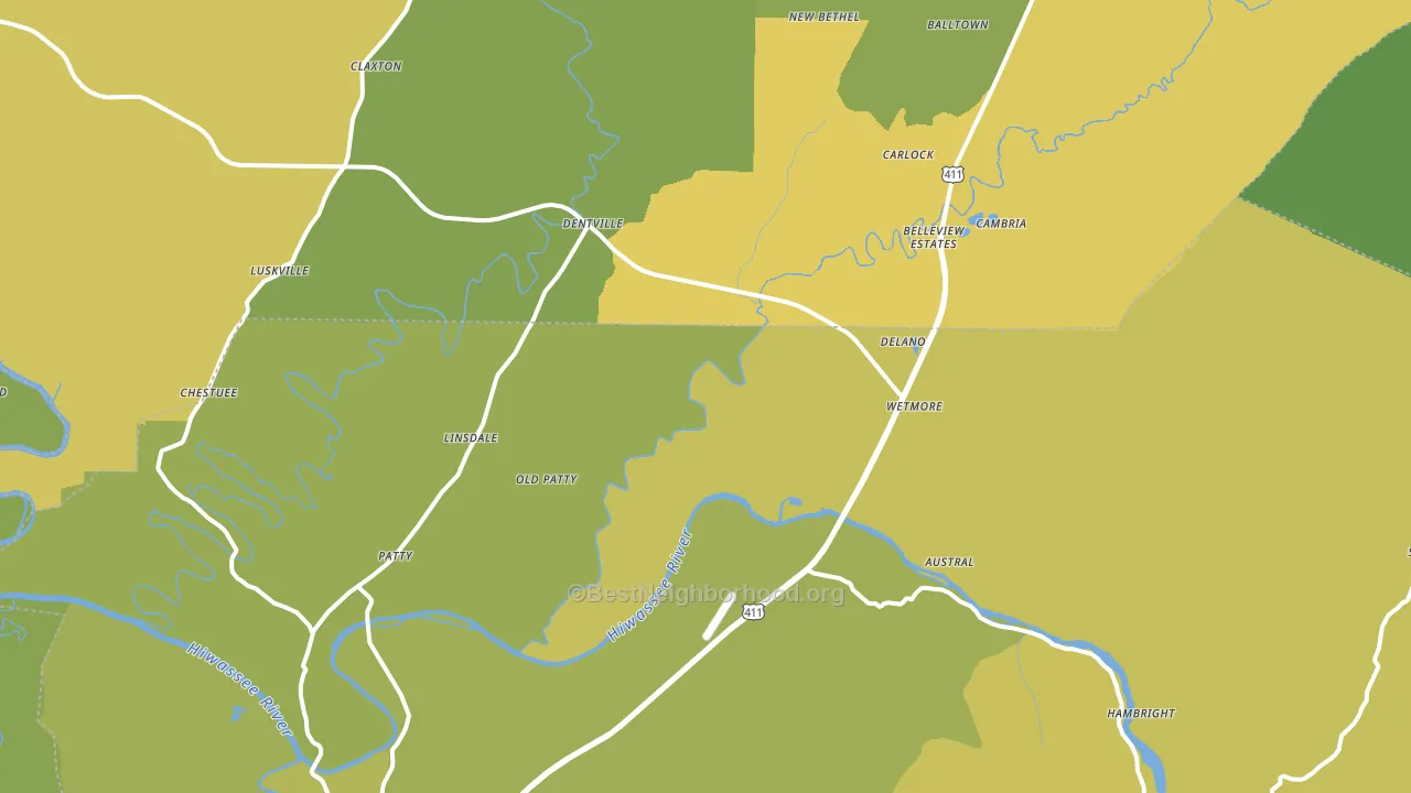 Delano, TN block-group voter-turnout map