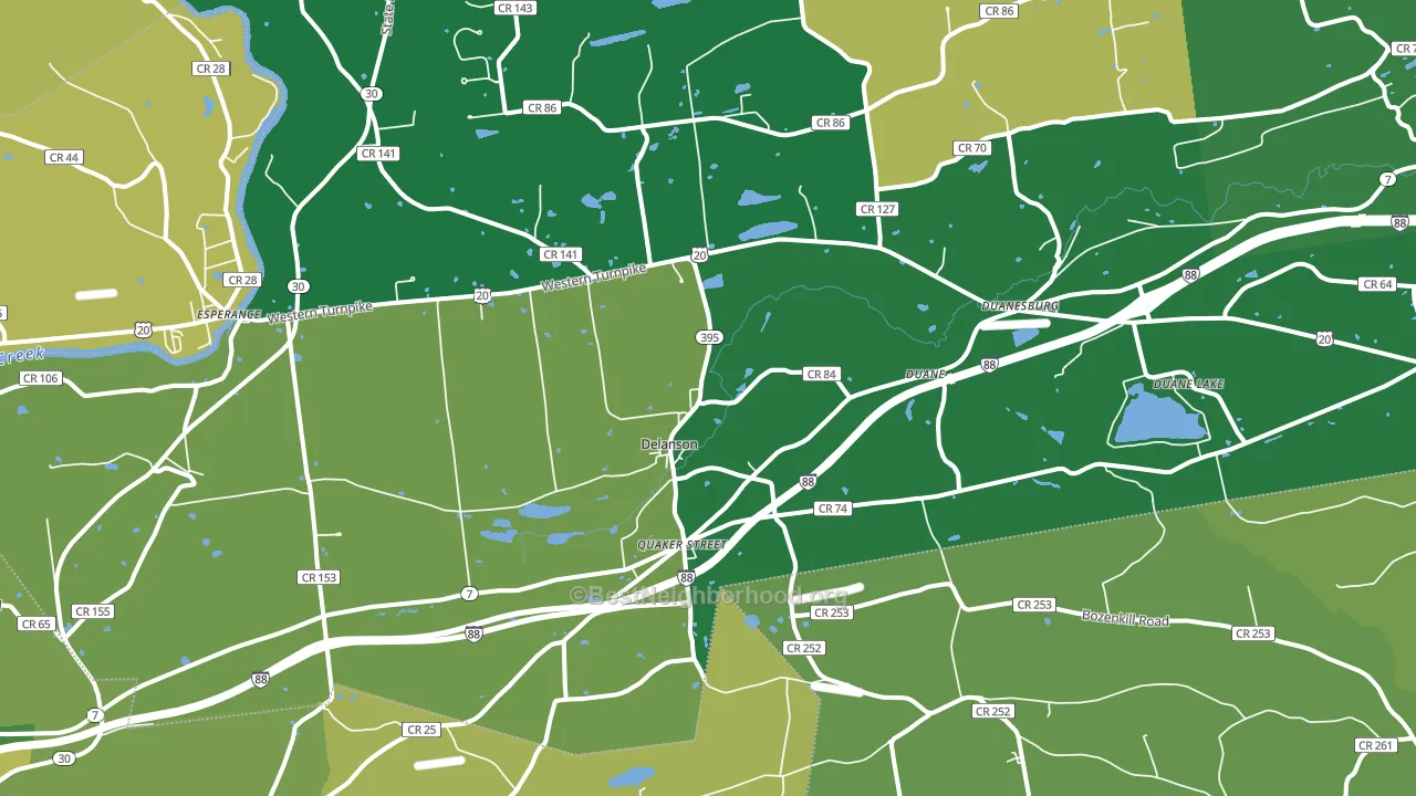 Delanson, NY block-group voter-turnout map