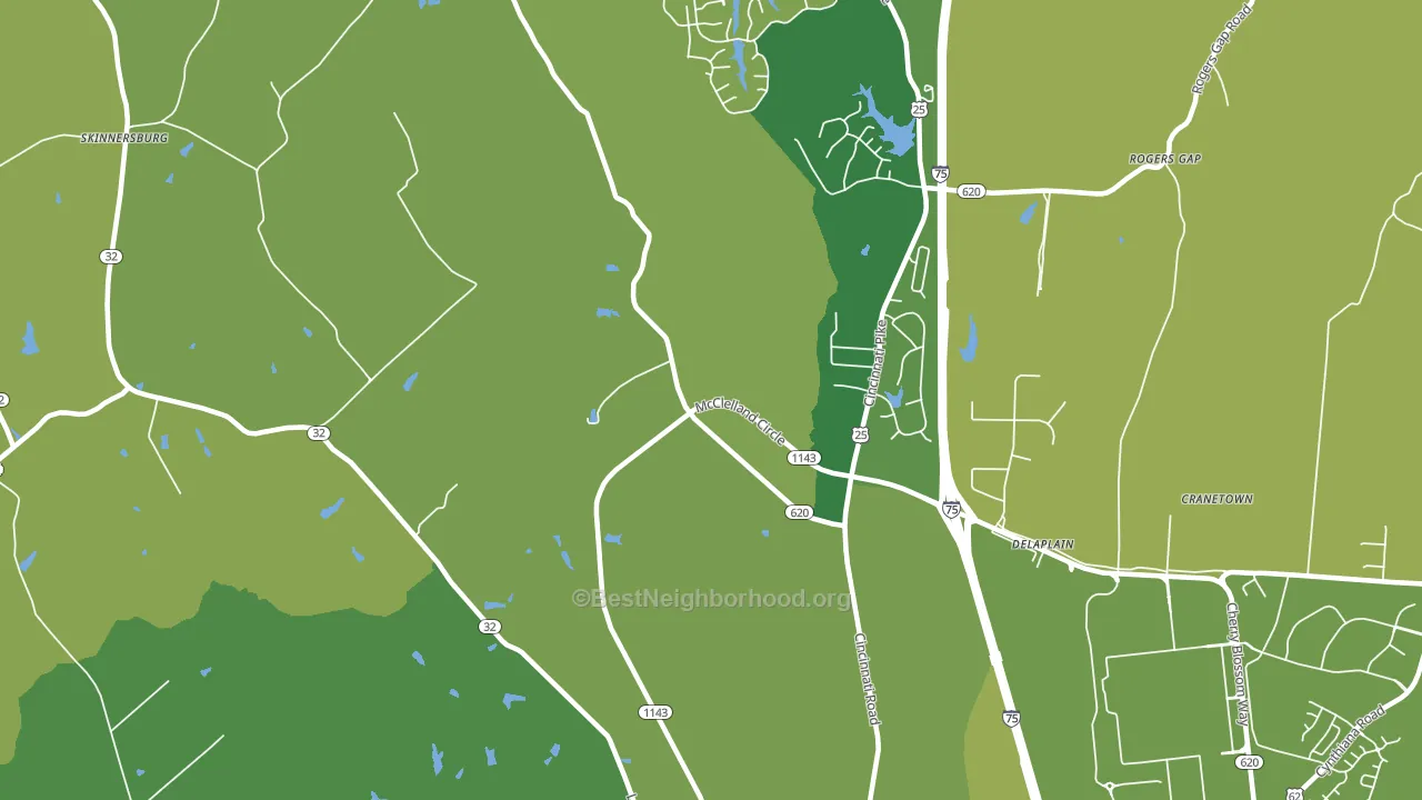 Delaplain, KY block-group voter-turnout map