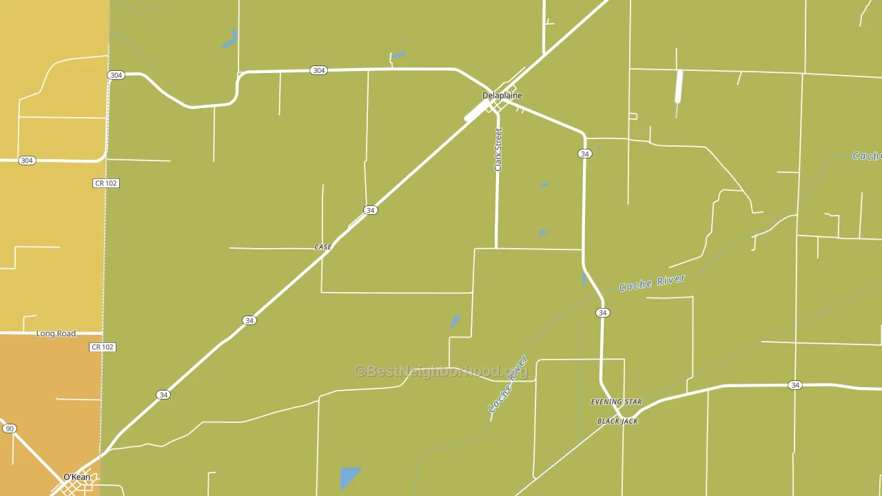 Delaplaine, AR block-group voter-turnout map