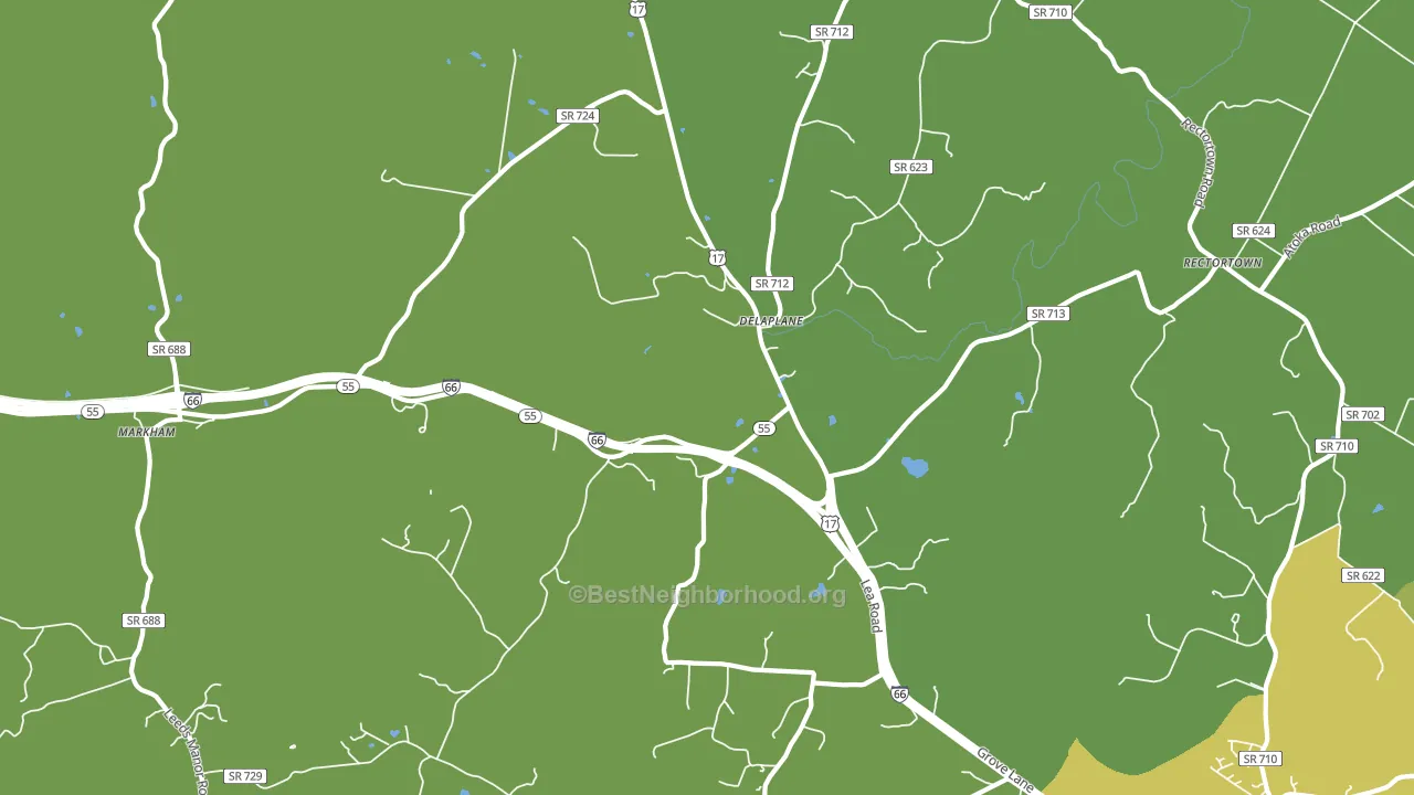 Delaplane, VA block-group voter-turnout map