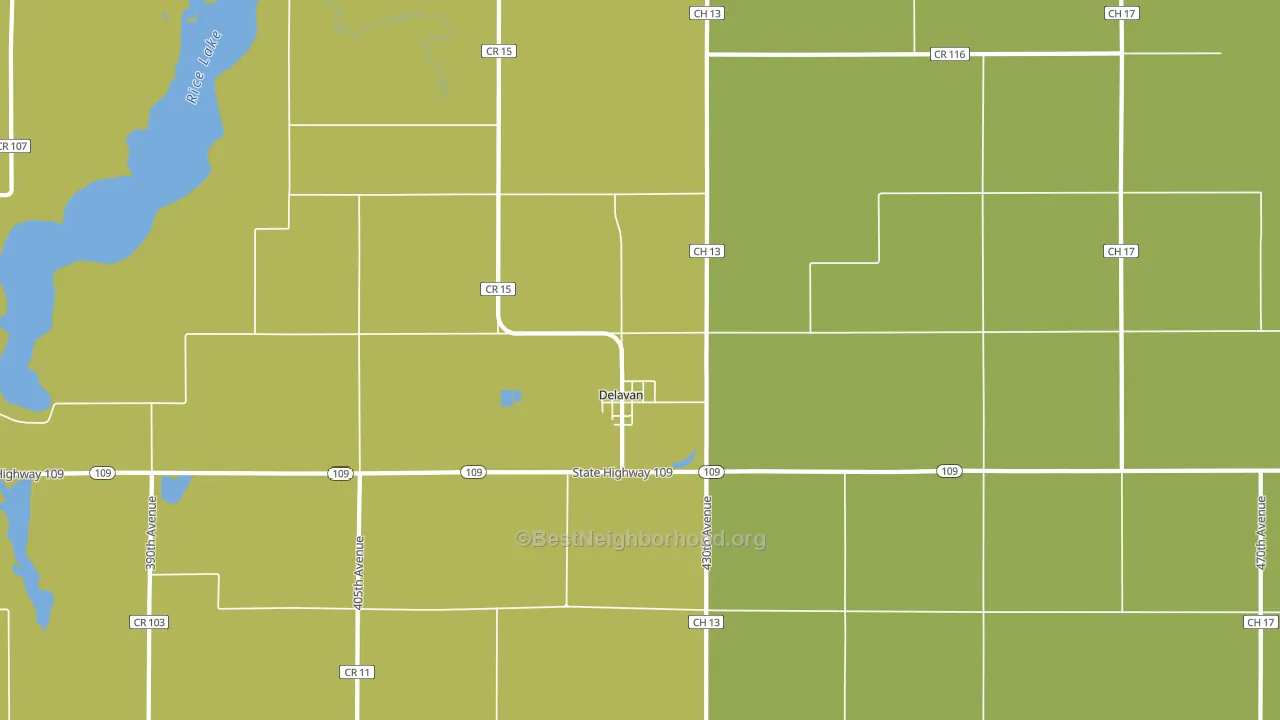 Delavan, MN block-group voter-turnout map