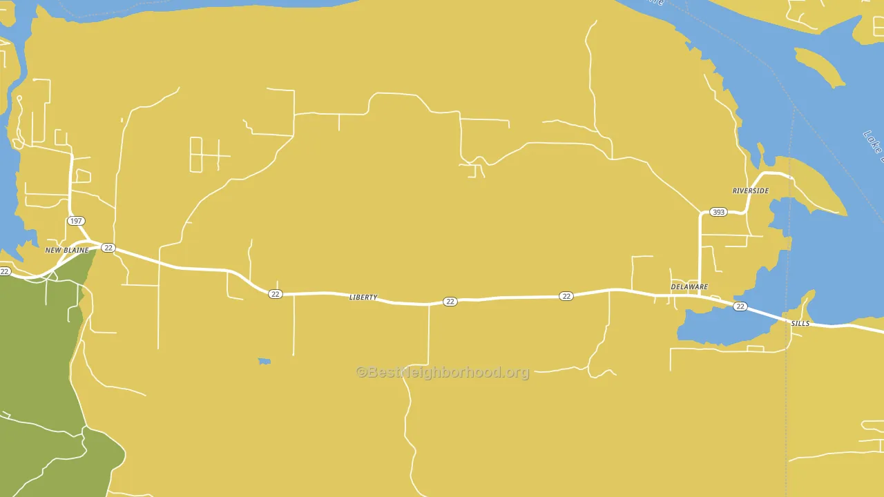 Delaware, AR block-group voter-turnout map