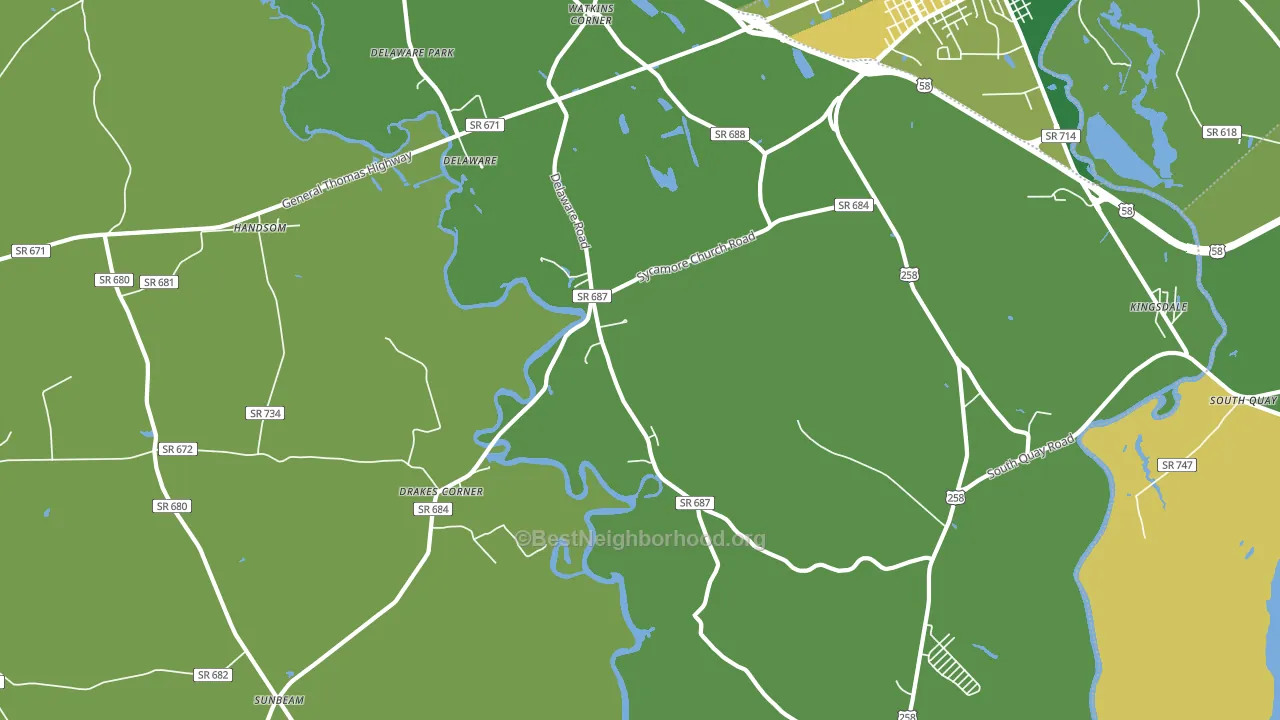 Delaware, VA block-group voter-turnout map