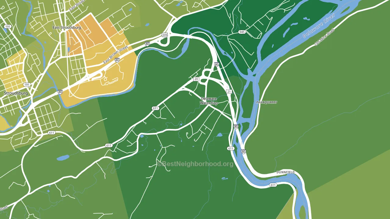 Delaware Water Gap, PA block-group voter-turnout map