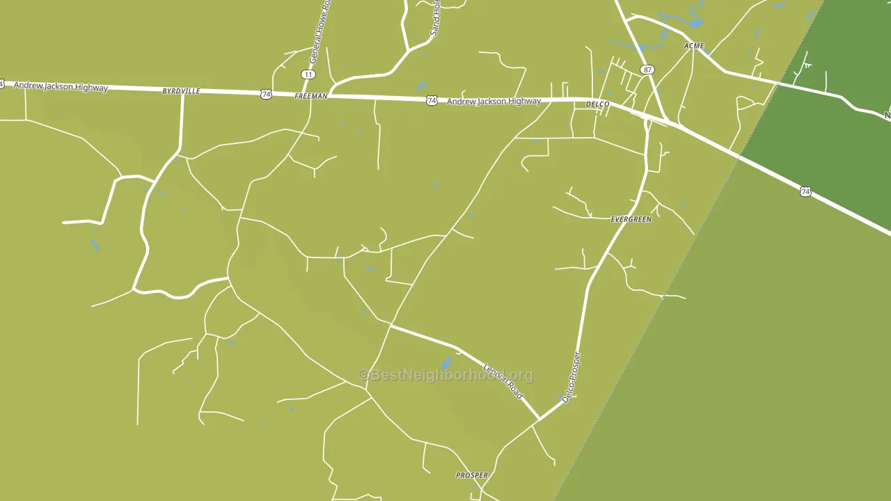 Delco, NC block-group voter-turnout map