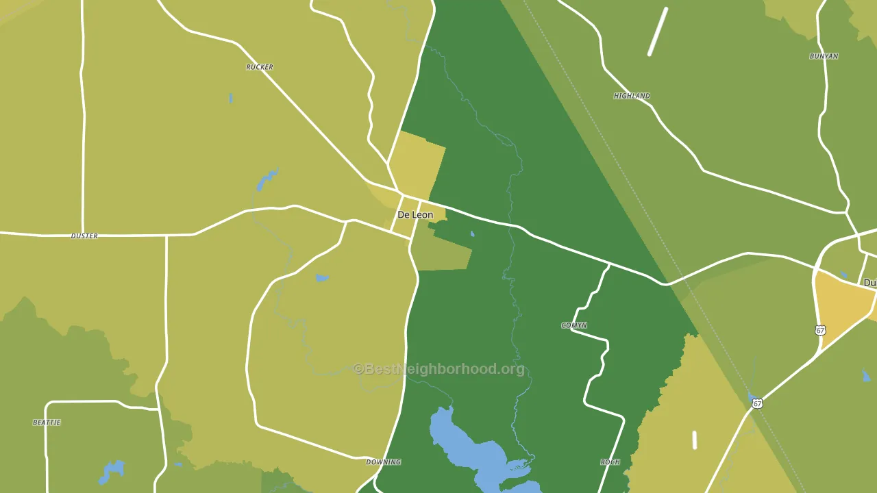 DeLeon, TX block-group voter-turnout map