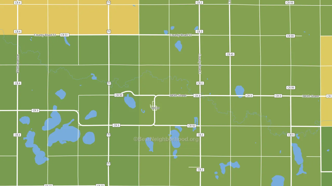 Delft, MN block-group voter-turnout map