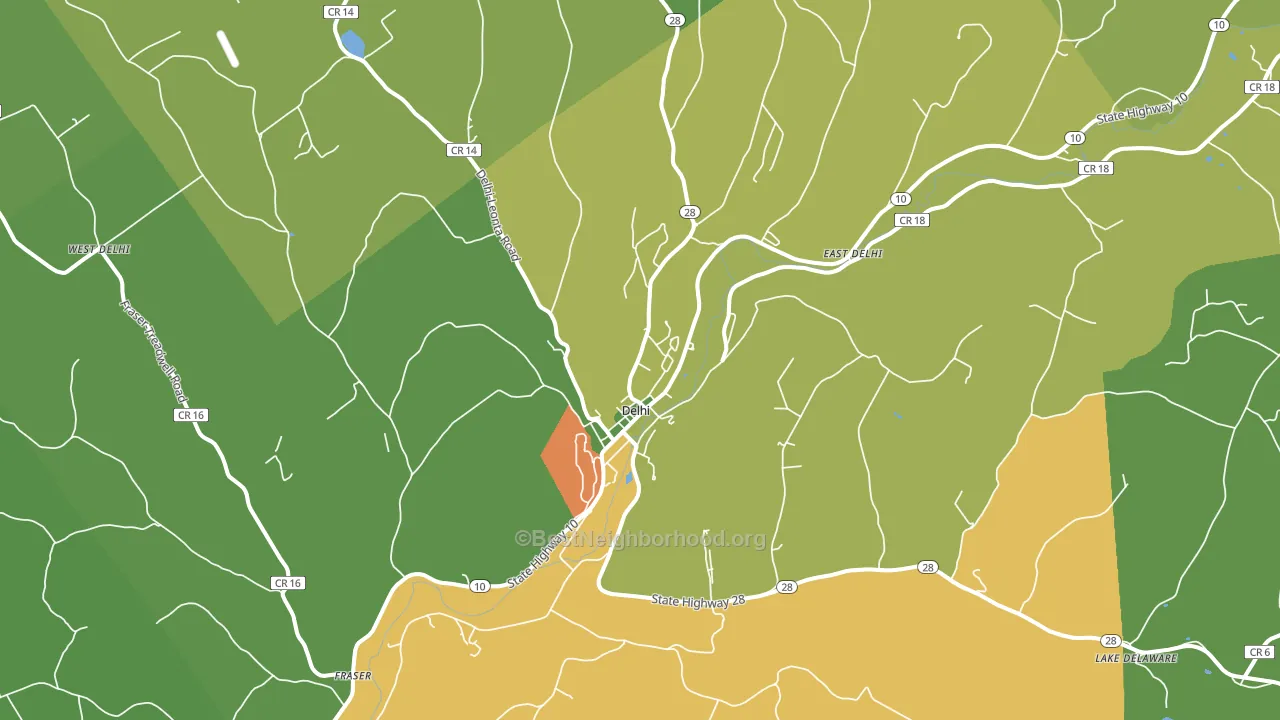 Delhi, NY block-group voter-turnout map