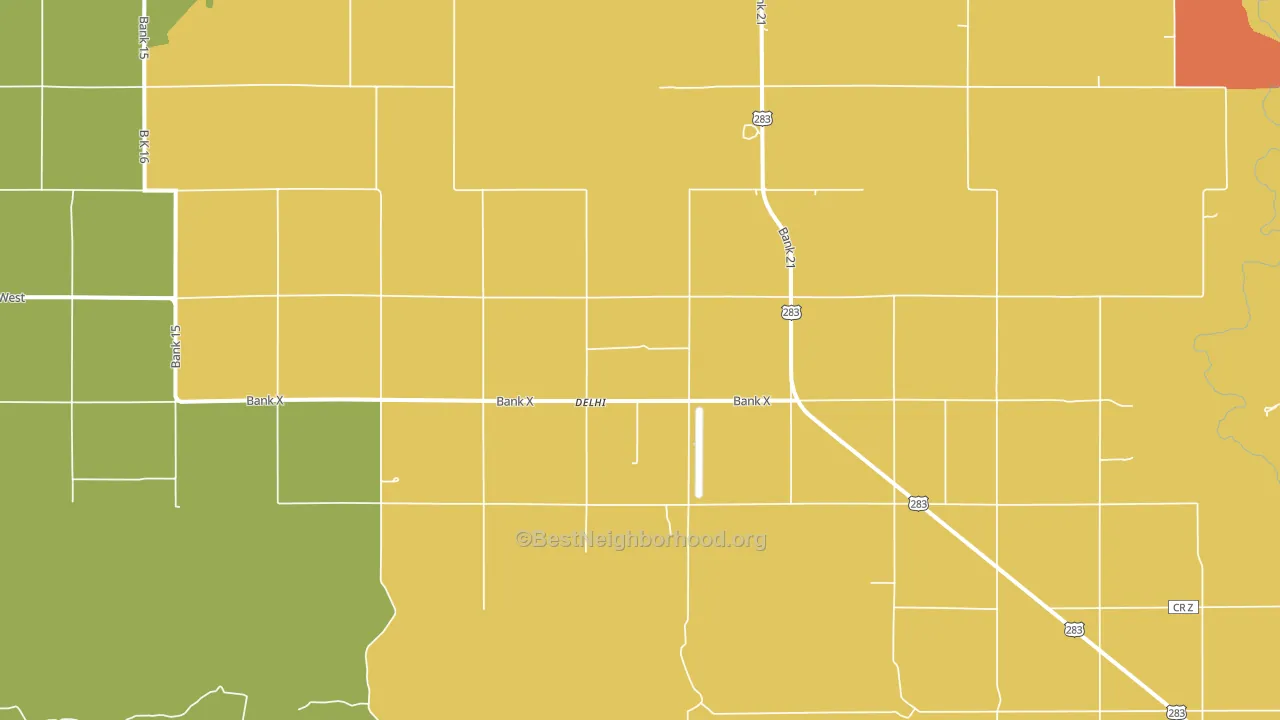 Delhi, OK block-group voter-turnout map