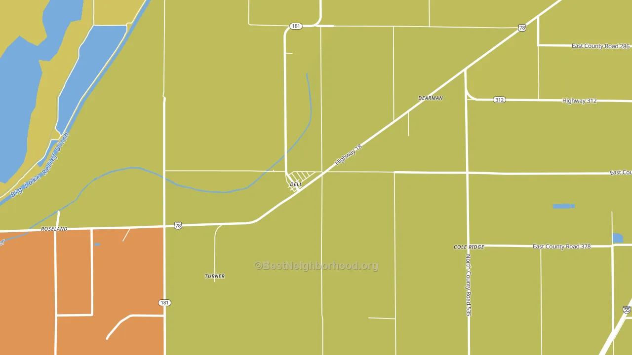 Dell, AR block-group voter-turnout map