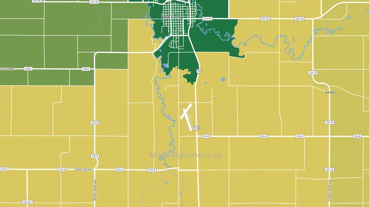 Dell, MN block-group voter-turnout map