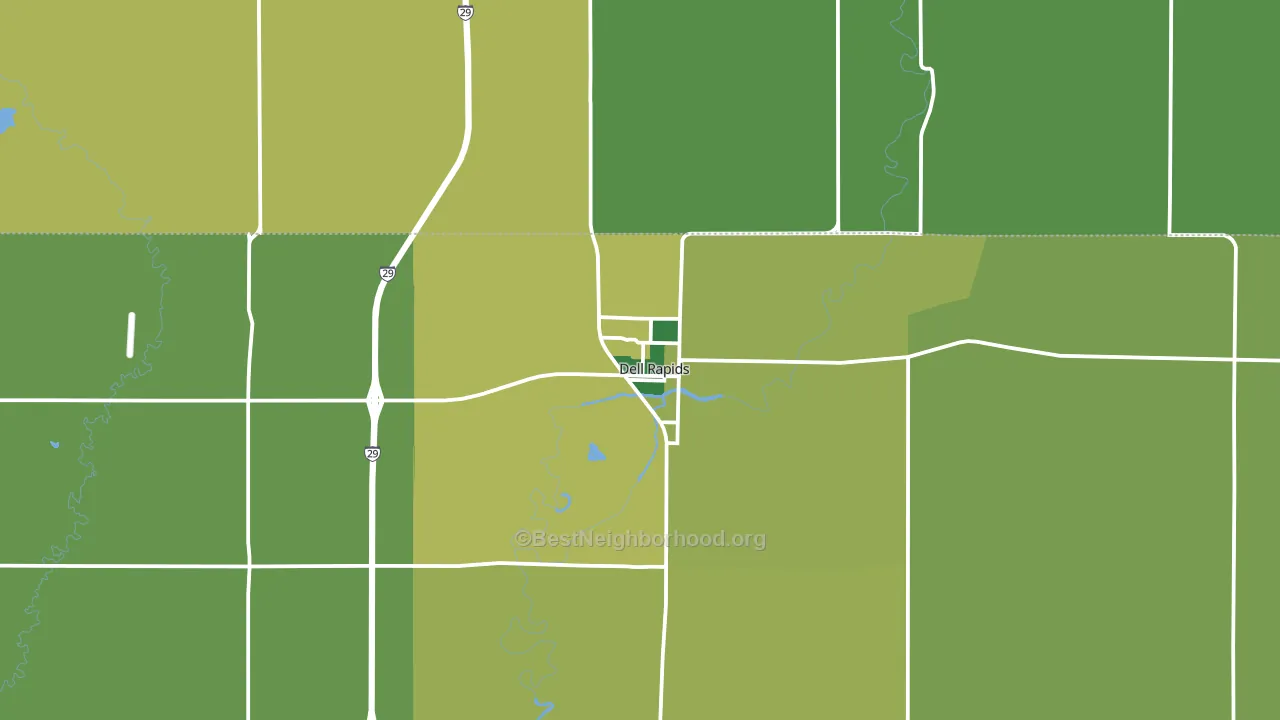 Dell Rapids, SD block-group voter-turnout map