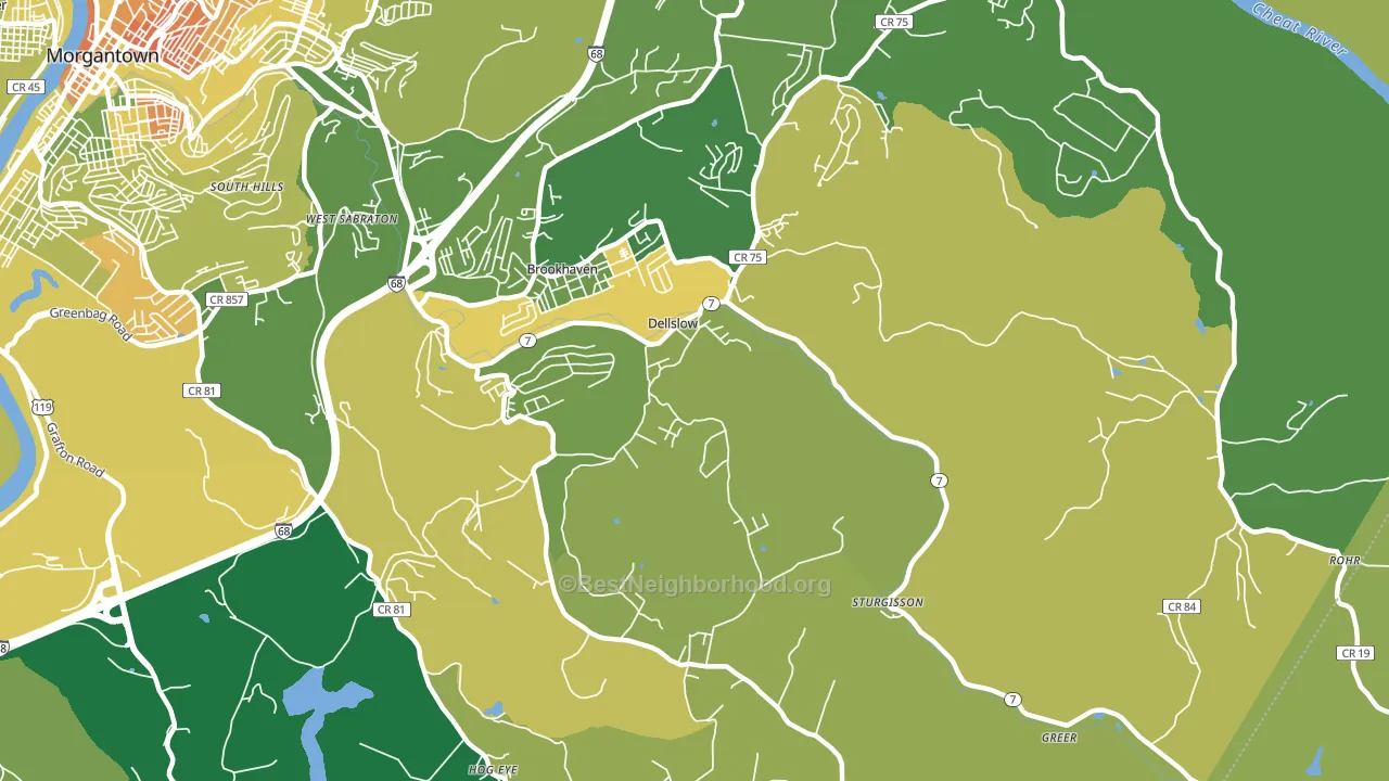 Dellslow, WV block-group voter-turnout map