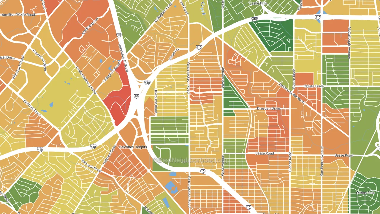 Dellview Area, San Antonio, TX block-group voter-turnout map