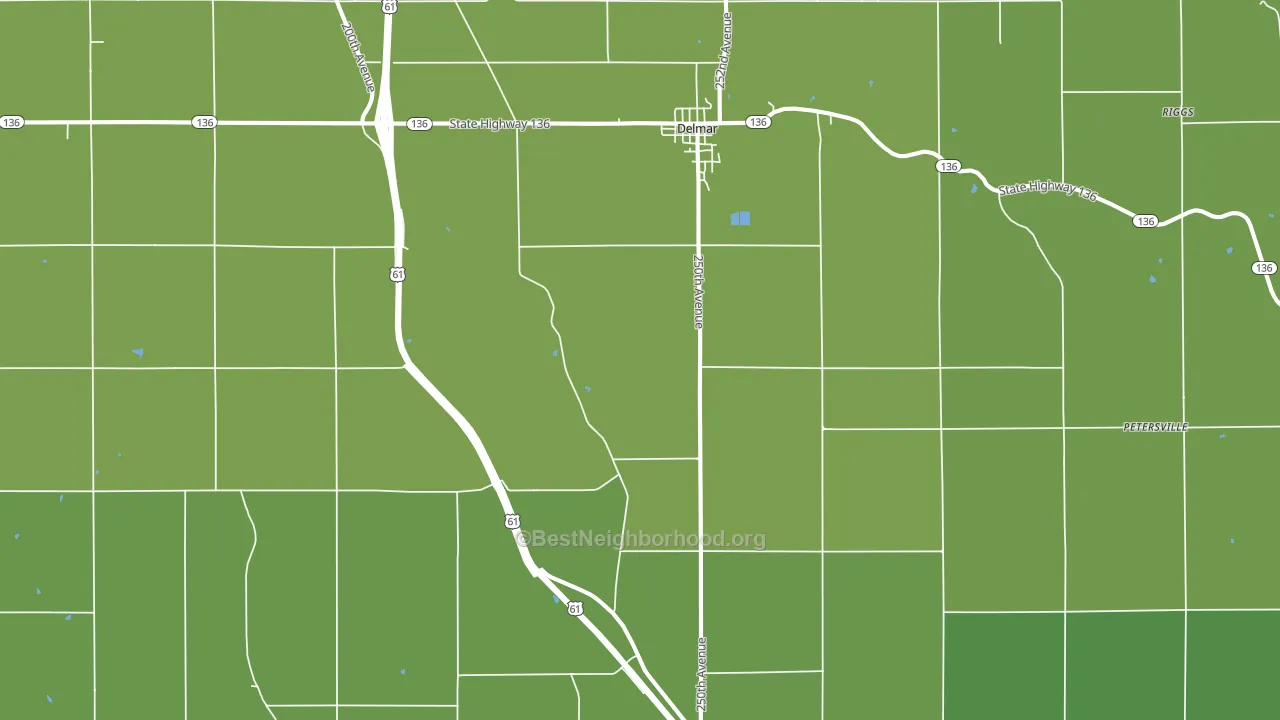 Delmar, IA block-group voter-turnout map