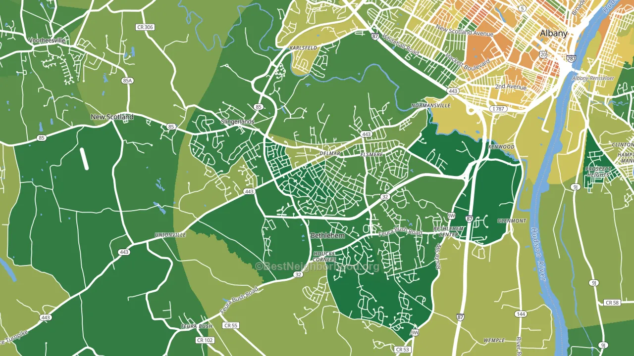Delmar, NY block-group voter-turnout map