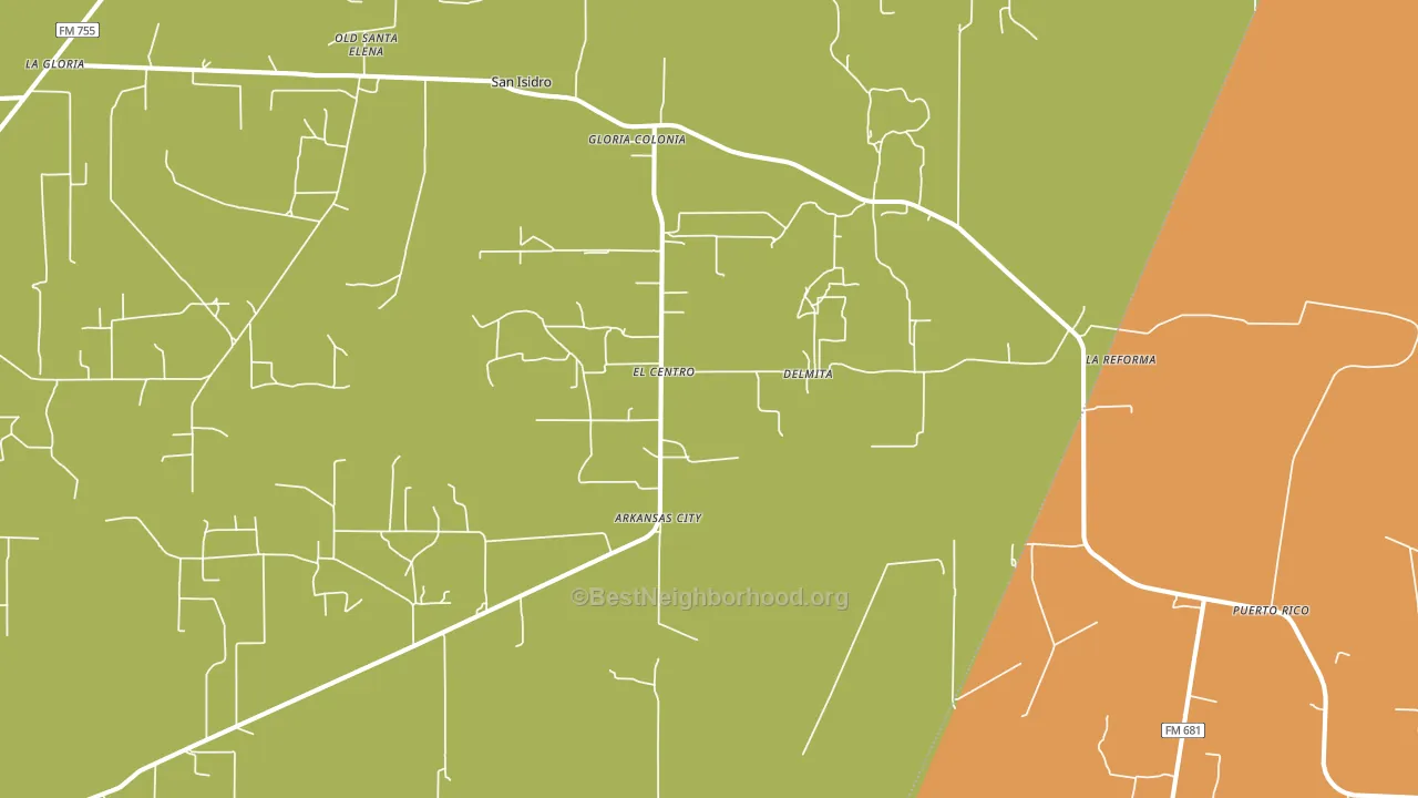 Delmita, TX block-group voter-turnout map