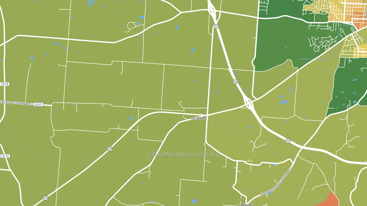 Delmont, OH block-group voter-turnout map
