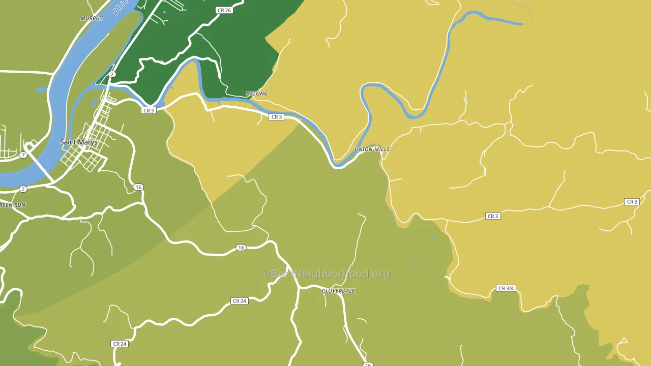 Delong, WV block-group voter-turnout map