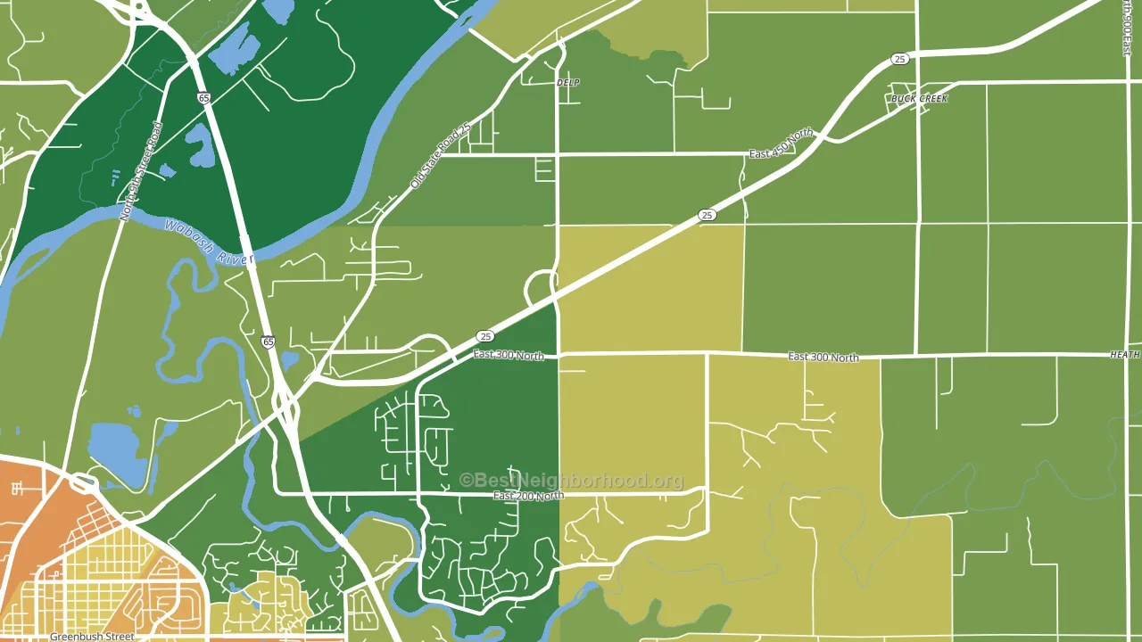Delp, IN block-group voter-turnout map