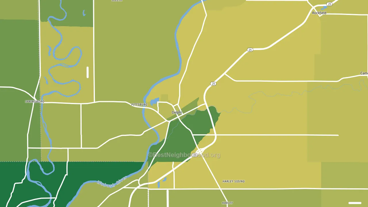 Delphi, IN block-group voter-turnout map