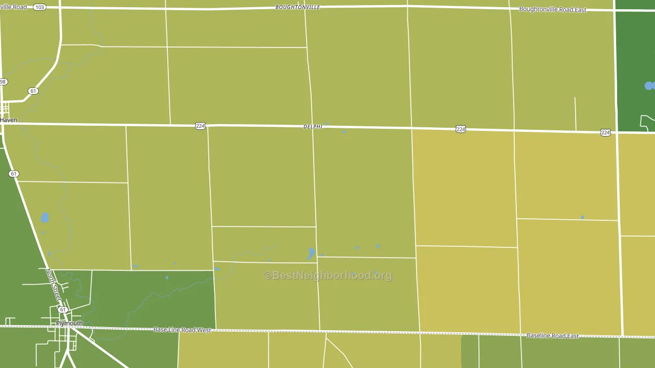Delphi, OH block-group voter-turnout map