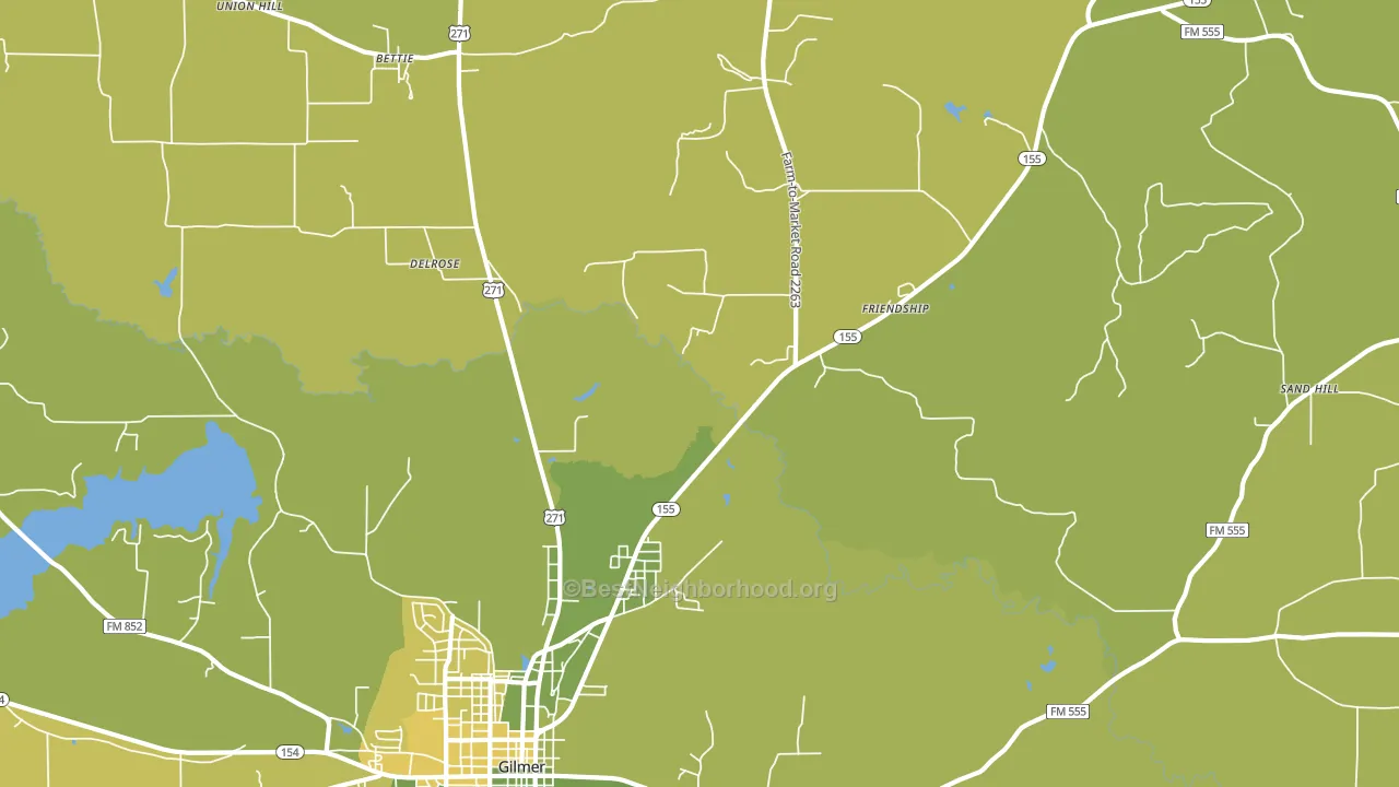 Delrose, TX block-group voter-turnout map