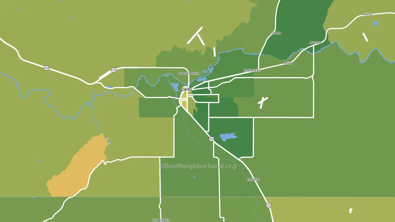 Delta, CO block-group voter-turnout map