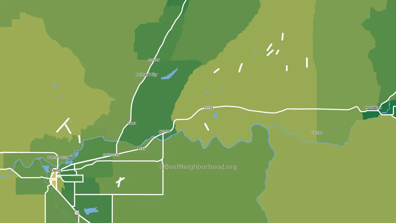 Delta County, CO block-group voter-turnout map