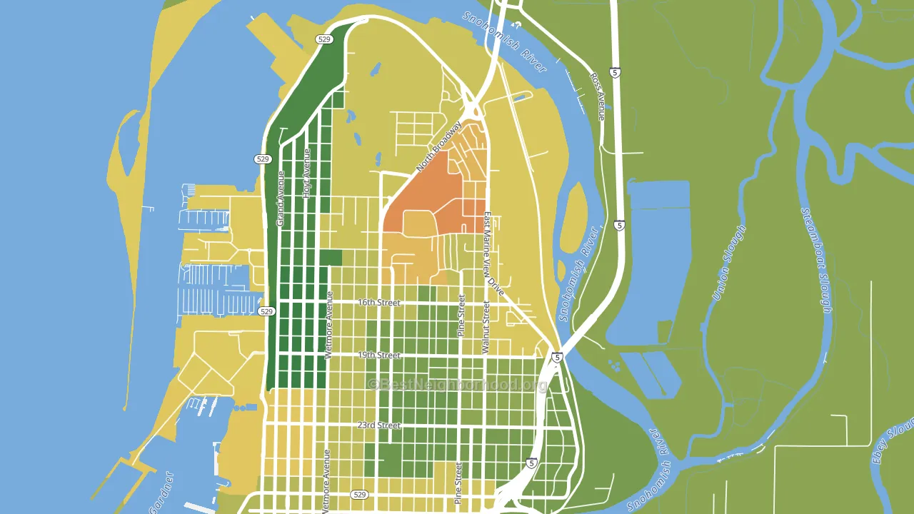 Delta, Everett, WA block-group voter-turnout map