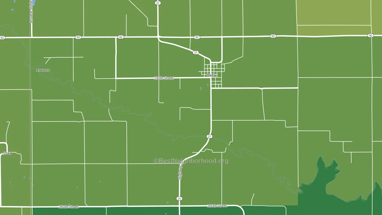 Delta, IA block-group voter-turnout map