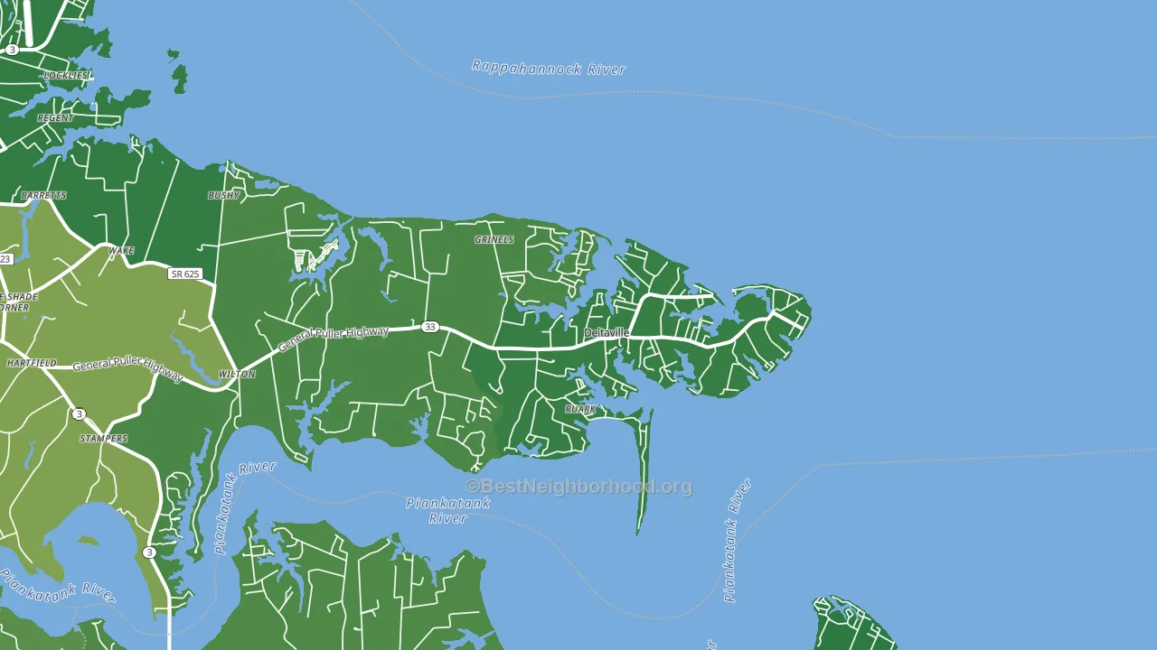 Deltaville, VA block-group voter-turnout map
