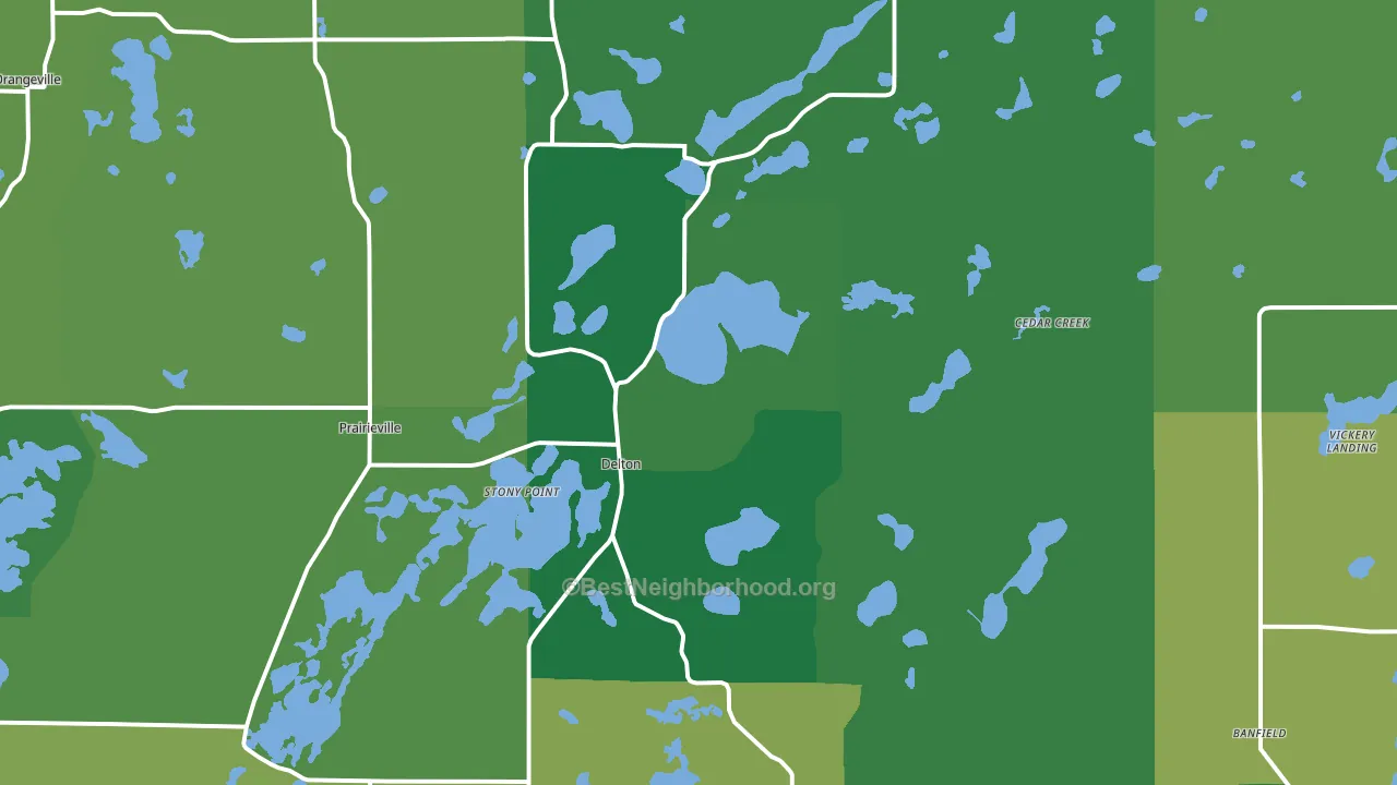 Delton, MI block-group voter-turnout map