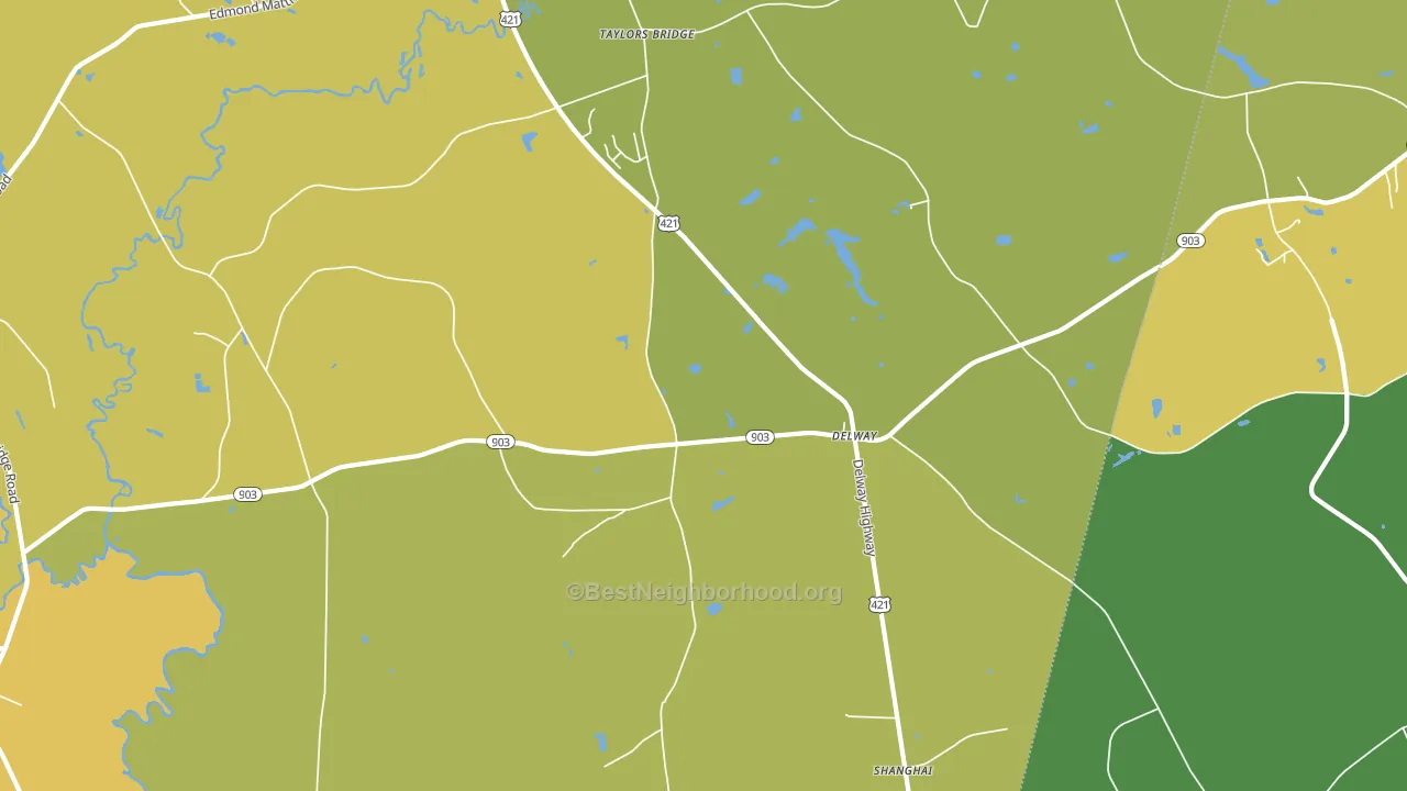 Delway, NC block-group voter-turnout map