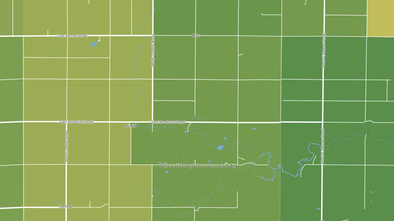 Delwin, MI block-group voter-turnout map