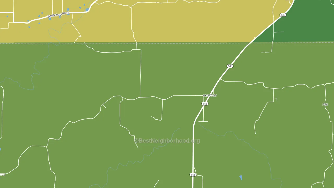 Delwood, IL block-group voter-turnout map