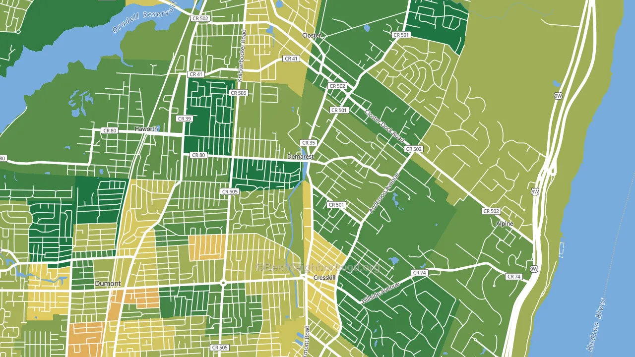 DeMarest, NJ block-group voter-turnout map