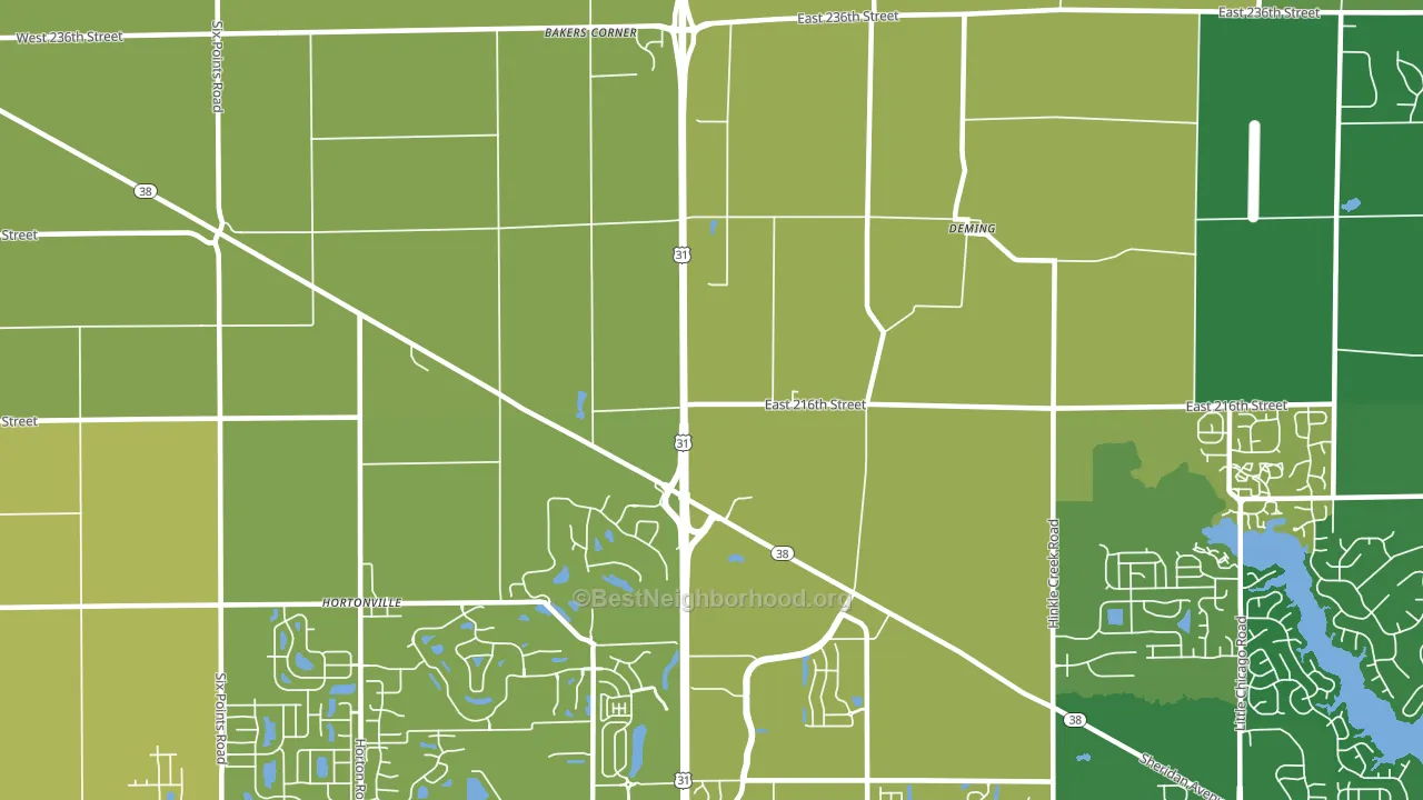 Deming, IN block-group voter-turnout map