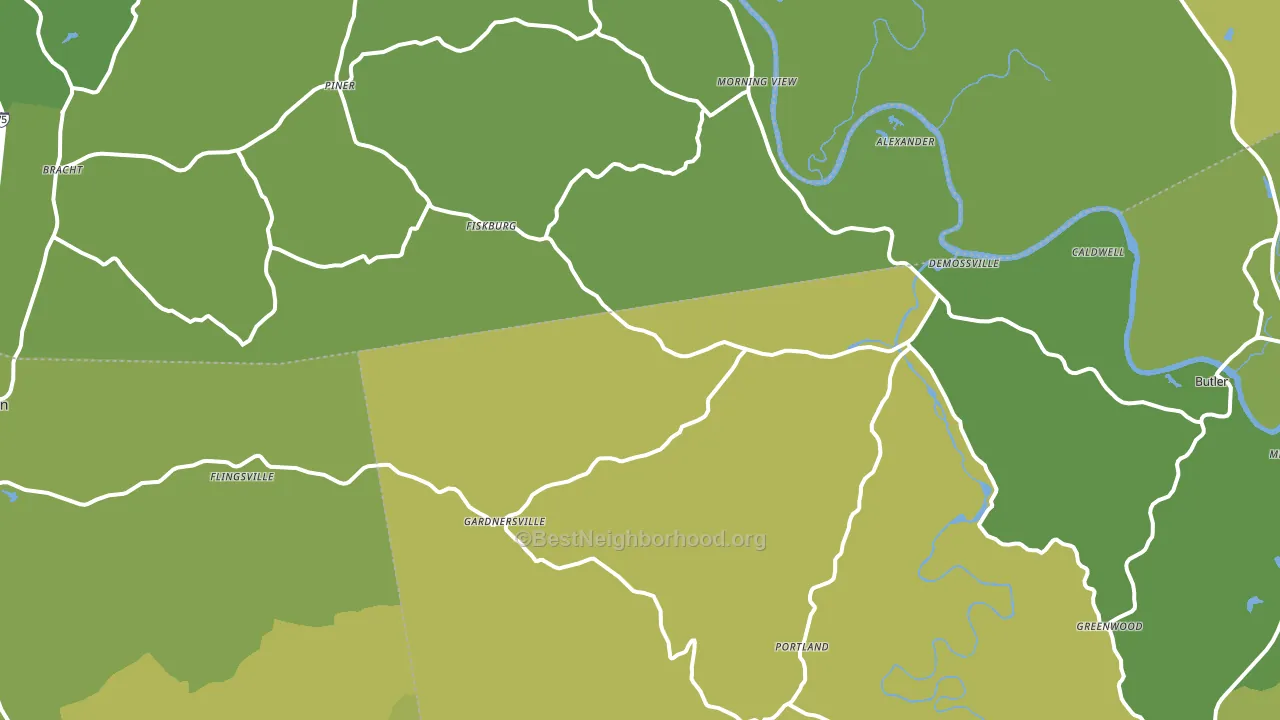 DeMossville, KY block-group voter-turnout map