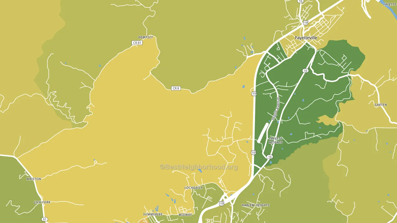 Dempsey, WV block-group voter-turnout map