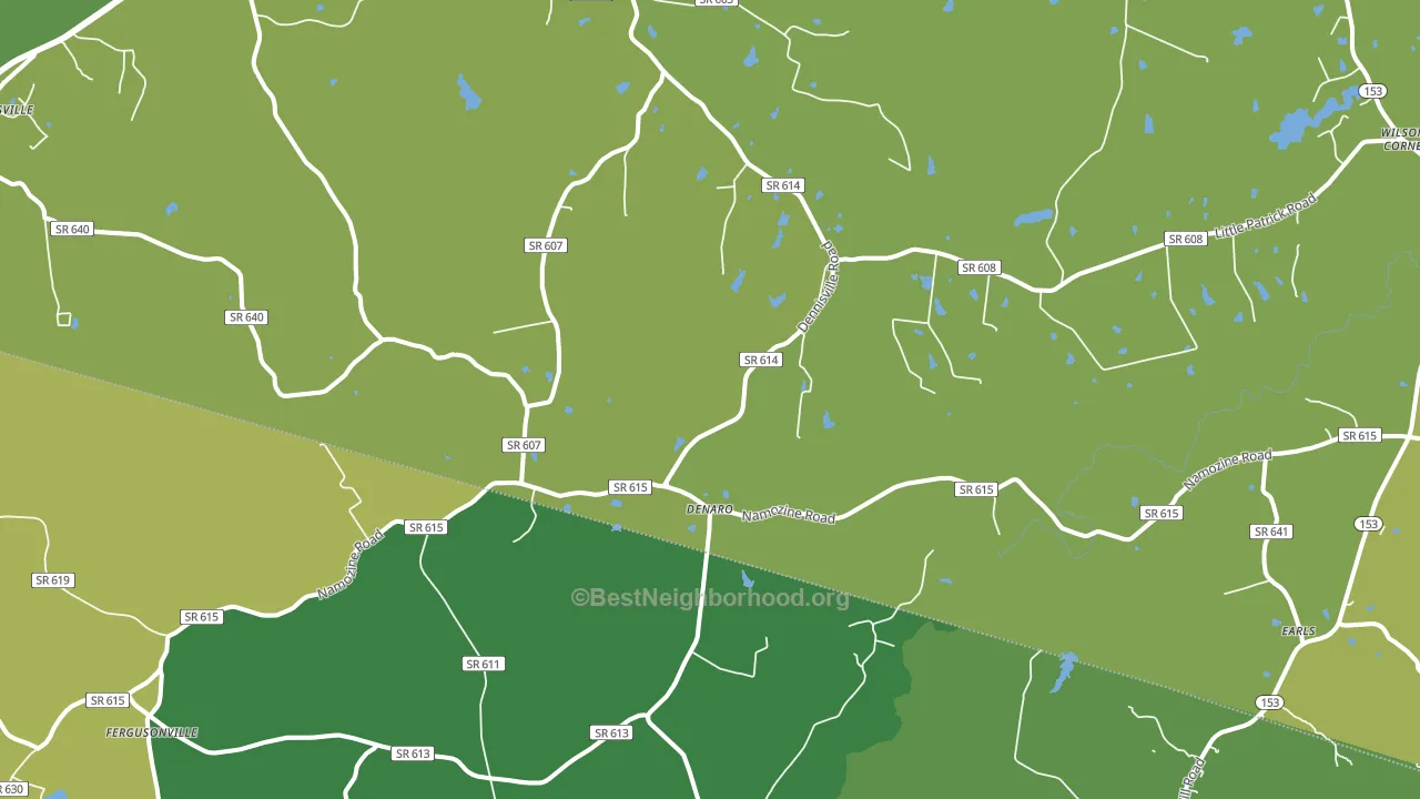 Denaro, VA block-group voter-turnout map
