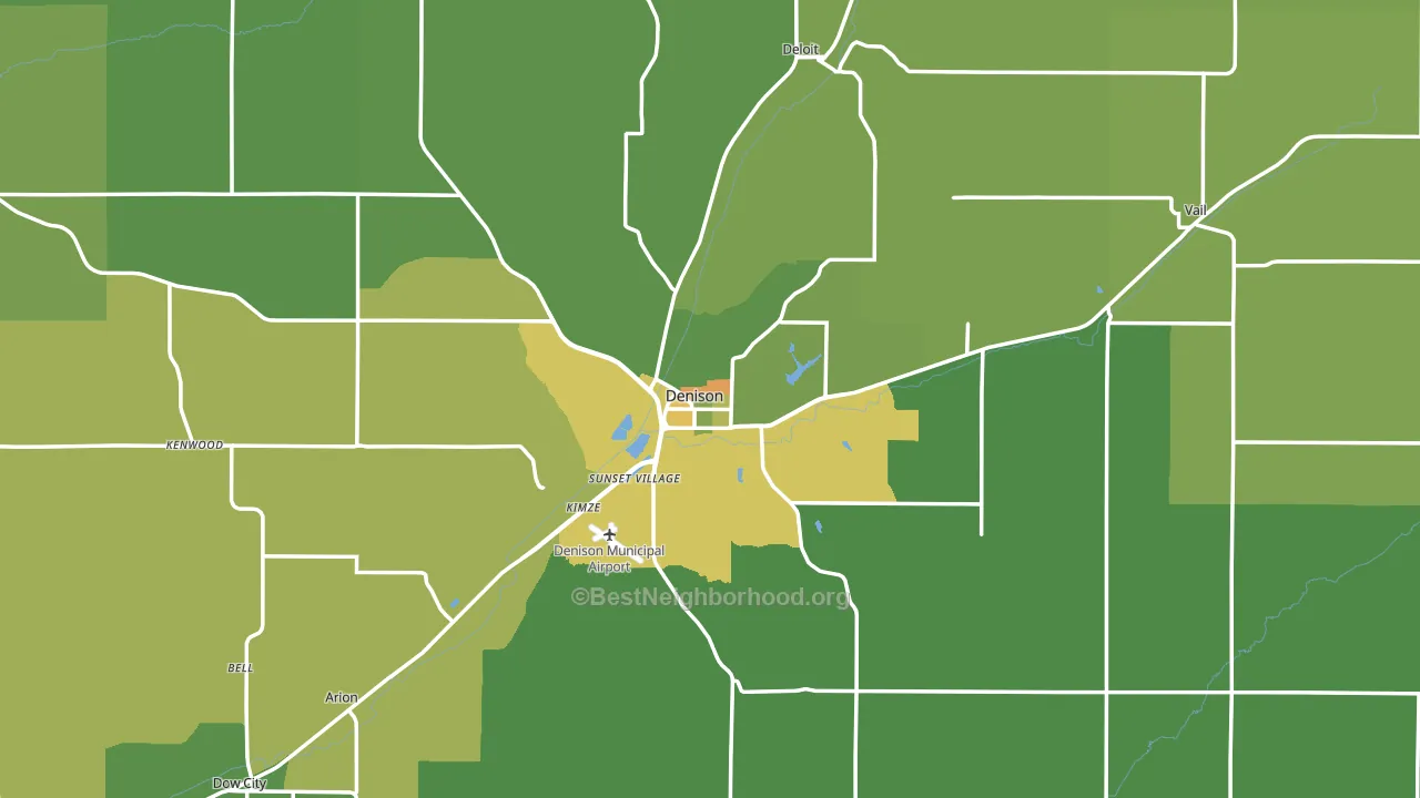 Denison, IA block-group voter-turnout map